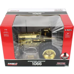Gold Chrome ~ 1/16 International Harvester 1066 Black Stripe with Rear Duals, ERTL Prestige Collection