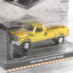 Gold Chrome Super Chase ~ 1/64 1982 Dodge Ram D350 Dually, Construction Yellow, Dually Drivers Series 15