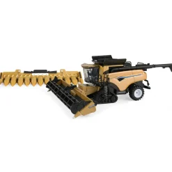 Gold Painted Chase Unit ~ 1/64 New Holland CR9.90 Tracked Combine w/ Corn & Grain Heads, 2023 Farm Show