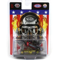 Gold Rim Chase Unit ~ 1/64 M2 Machines 1969 Ford Mustang Funny Car, Pearl Black & Red, Hobby Exclusive