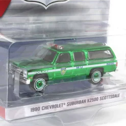 Green Chrome Super Chase ~ 1/64 1990 Chevrolet Suburban K2500 Scottsdale, NYPD, Hot Pursuit Series 46