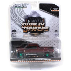 Green Machine ~ 1/64 2019 Ford F-350 Dually, Ruby Red & Stone Gray, Dually Drivers Series 7