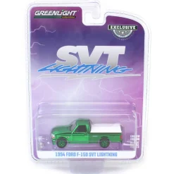 Green Machine ~ 1/64 1994 Ford F-150 SVT Lightning with Tonneau Bed Cover, White, Hobby Exclusive