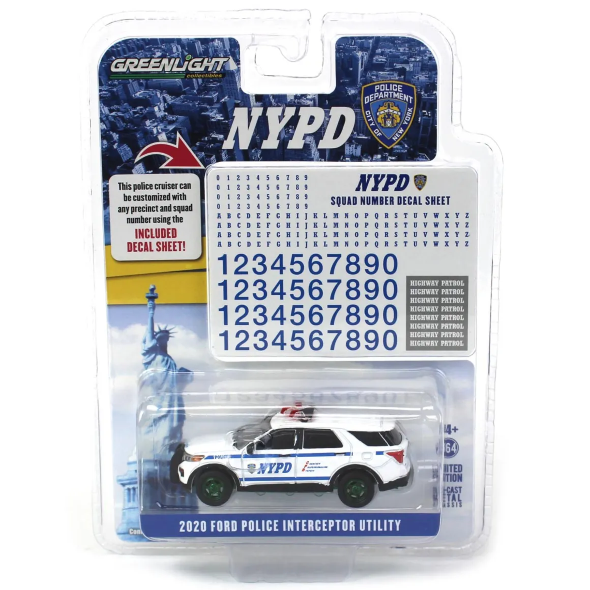 Green Machine ~ 1/64 2020 NYPD Ford Police Interceptor Utility, Hot Pursuit, Hobby Exclusive