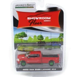 Green Machine ~ 1/64 2022 Ram 2500 Laramie 4x4, Flame Red, Showroom Floor Series 3