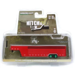 Green Machine ~ 1/64 26ft Continuous Gooseneck Trailer, Red, Hitch & Tow Trailers