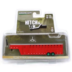 Green Machine ~ 1/64 26ft Vertical Three Hole Gooseneck Trailer, Red, Hitch & Tow Trailers