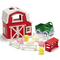 Green Toys Farm Playset with Barn, Pickup Truck, Animals & Fences