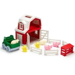 Green Toys Farm Playset with Barn, Pickup Truck, Animals & Fences