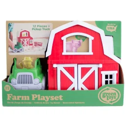 Green Toys Farm Playset with Barn, Pickup Truck, Animals & Fences