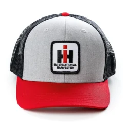 Heather Gray with Red Brim and Black Mesh IH Logo Hat