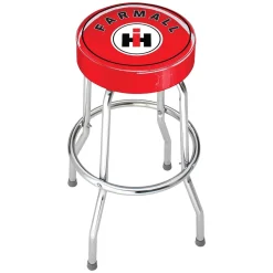 IH Farmall 29 Inch Red Stool with Chrome Plated Legs