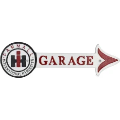 IH Farmall Cast Iron 17in x 5.5in Garage Arrow Sign