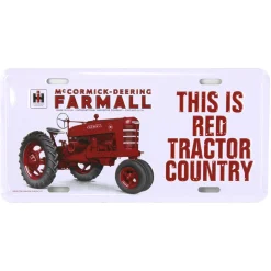IH Farmall M "This is Red Tractor Country" Metal License Plate, 11.875in x 6in