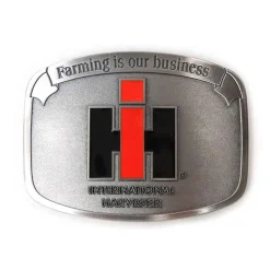 IH 'Farming is Our Business' Brushed Pewter Buckle