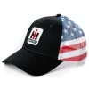 IH Logo Black Hat with US Flag Mesh Back