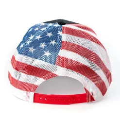 IH Logo Black Hat with US Flag Mesh Back
