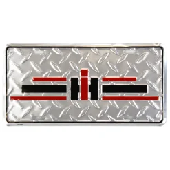 IH Logo Diamond Plate 12in x 6in License Plate