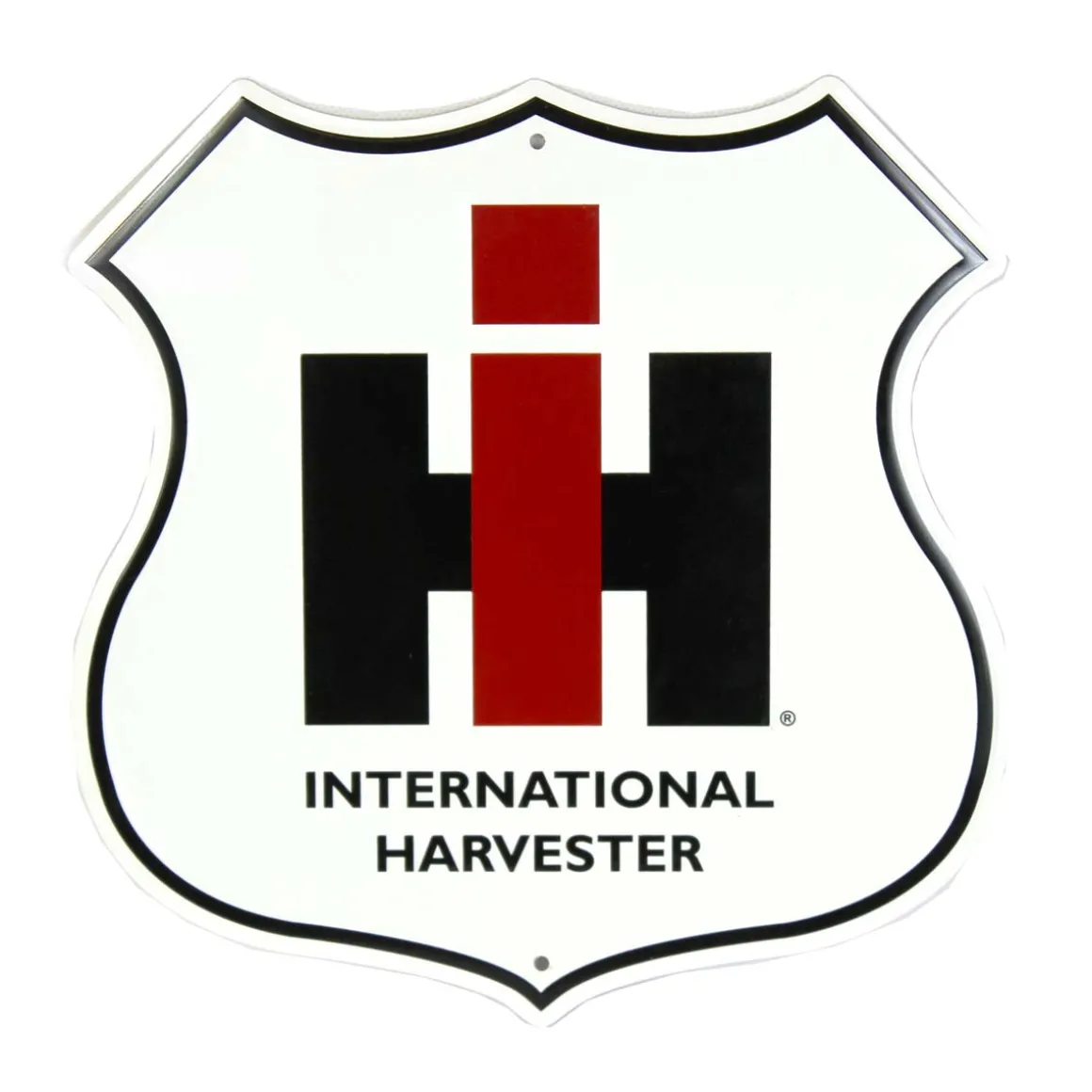 IH Logo Embossed Highway Badge Tin Sign 12in x 12in