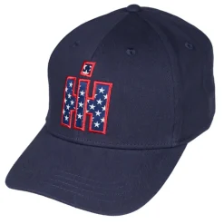 IH Logo Navy Blue Baseball Cap with American Flag Star-Filled IH Logo