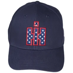 IH Logo Navy Blue Baseball Cap with American Flag Star-Filled IH Logo