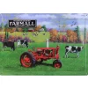 IH McCormick-Deering Farmall Tractor with Cows Embossed Metal Sign, 16.75in x 12in