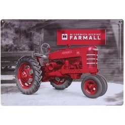 IH McCormick-Deering Farmall M Tractor Embossed Metal Sign, 16.75in x 12in