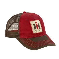 IH Patch Logo Red & Brown Cap w/ Mesh Back & Weathered Appearance
