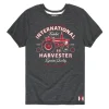 IH Turbo Tractor Distressed Youth Charcoal Gray Short Sleeve T-Shirt