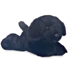 8in Blackie Black Labrador Mini Flopsie Plush Animal By Aurora