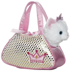 7in Princess Kitty Pet Carrier Fancy Pals Plush Animal Purse by Aurora
