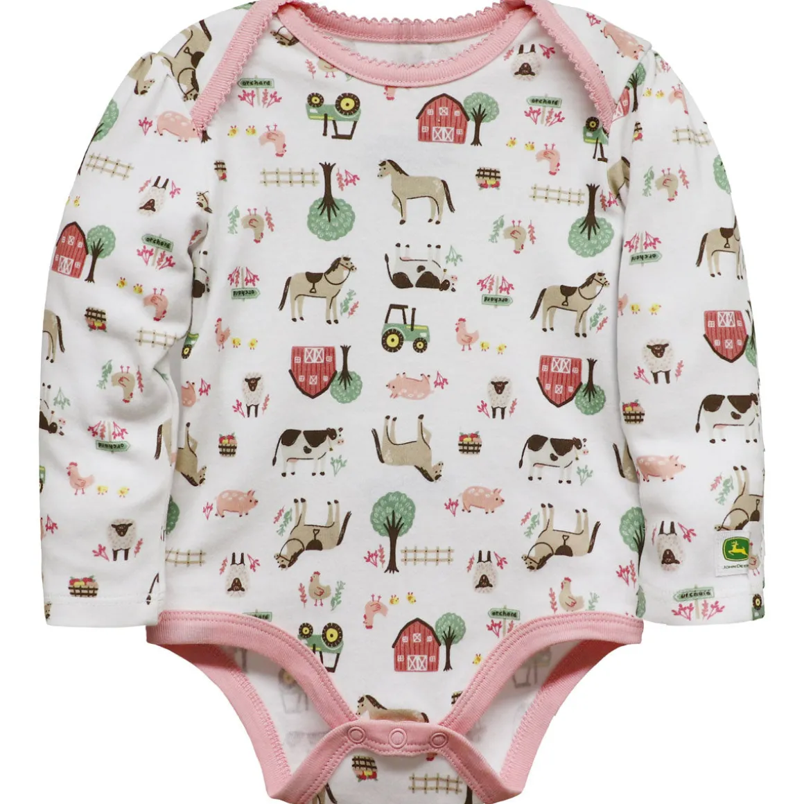 Infant John Deere Farm Animals Long Sleeve Bodyshirt