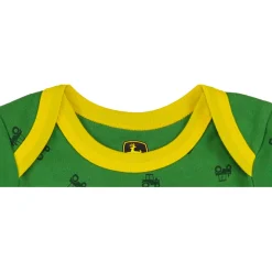 Infant John Deere Green & Yellow Vroom! Short Sleeve Onesy