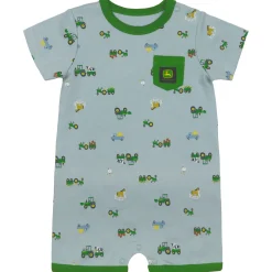 Infant John Deere Green Tractor Romper Short Sleeve Onesy