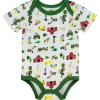 Infant John Deere White & Green Farmland Short Sleeve Onesy