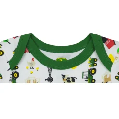 Infant John Deere White & Green Farmland Short Sleeve Onesy