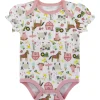 Infant John Deere White & Pink Farm Elements Short Sleeve Onesy