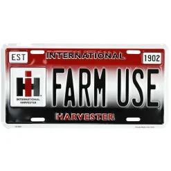 International Harvester Farm Use Embossed Metal License Plate
