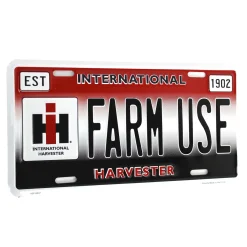 International Harvester Farm Use Embossed Metal License Plate