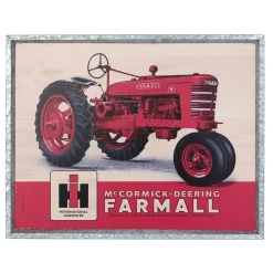International Harvester Farmall H Wood Sign in Metal Frame, 20in x 16in