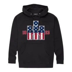 International Harvester Patriotic Vintage Style Black Hooded Sweatshirt