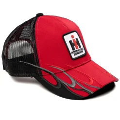 International Harvester Red & Black Flame Mesh Back Hat