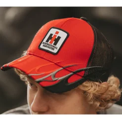 International Harvester Red & Black Flame Mesh Back Hat