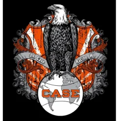 J.I. Case Old Abe Black Short Sleeve T-shirt