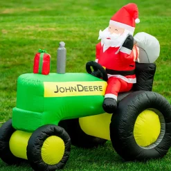 John Deere 6 Foot Inflatable Christmas Tractor with Santa