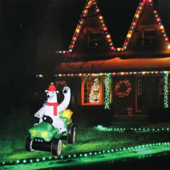John Deere 6 Foot Inflatable Christmas Gator with Polar Bear