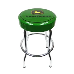 John Deere 29 Inch Green Stool with Chrome Plated Legs