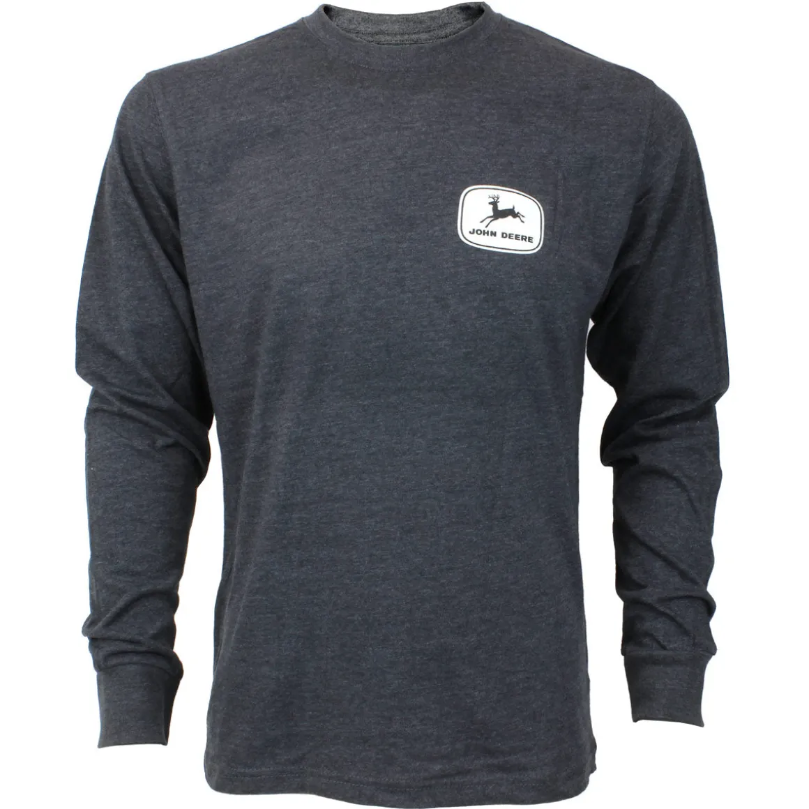 John Deere American Flag Charcoal Gray Longsleeve T-Shirt