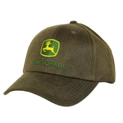 John Deere Brown Heather Oil Skin Twill Cap