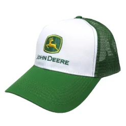 John Deere Cap White & Green with Green Mesh Back